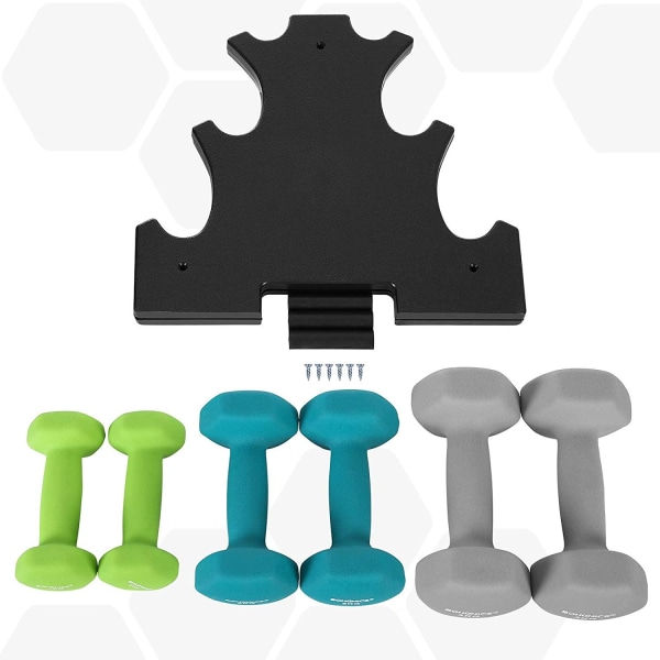 Rootz Dumbbells Set - Hantlar - Hexagonal - Hantelställ - 1 kg - 2 kg - 3 kg - Styrketräning - Limegrön - Akvamarin - Ljusgrå