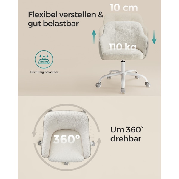 Rootz Drejestol - Loungestol - Kontorstol - Stålstel - Fløjlsbetræk - Justerbar højde - 64cm x 64cm x (83-93)cm
