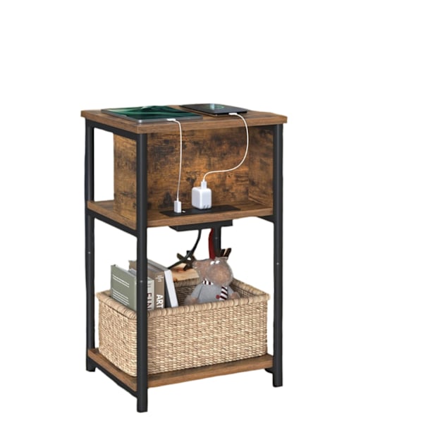 Rootz Lille sidebord - Bedstabel - smal natbord - inkluderer stikkontakt - 30 cm x 34 cm x 58 cm