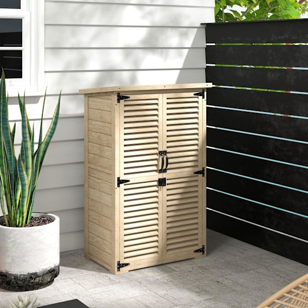 Rootz Wood Garden Capboard Tool Shed - Garden Storage - Outdoor Shed - UV & Moisture Resistant - 75 x 50 x 118 cm