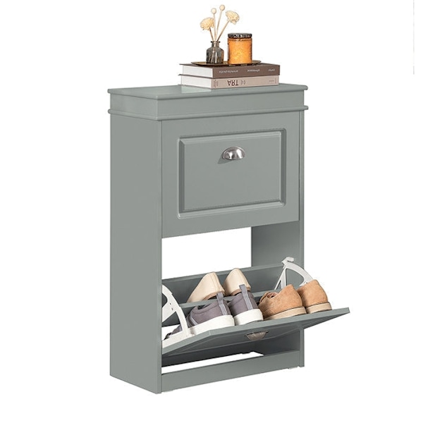 Rootz Skoskåp med 2 flikar - Skotippare - Skoorganisator - FSC-certifierad - Väggfästbar - 100 % återvinningsbar förpackning - 53cm x 82cm x 24cm