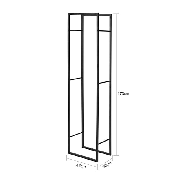 Rootz Metal Brændestativ - Brændeholder - Brændeopbevaring - Stabil og holdbar - 45 cm x 170 cm x 30 cm - Beskytter brænde - Indendørs/udendørs brug