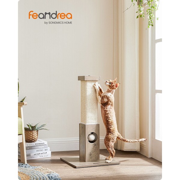 Rootz Skrapstolpe Cat Tree - Cat Scratcher - Cat Climbing Tower - Spånskivakonstruktion - Sisal Rep - 38cm x 38cm x 73cm