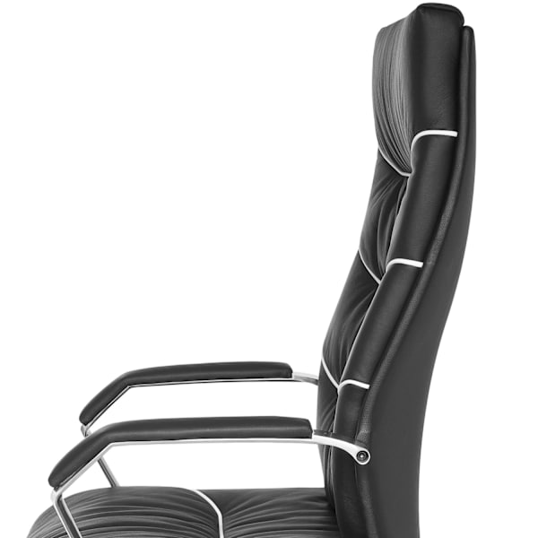 Rootz XXL Executive Chair - Kontorstol - Ergonomisk stol - Ægte læder - Lændestøtte - Krom armlæn - Multiblok Mekanik - Anti-Shock funktion - 120 kg b