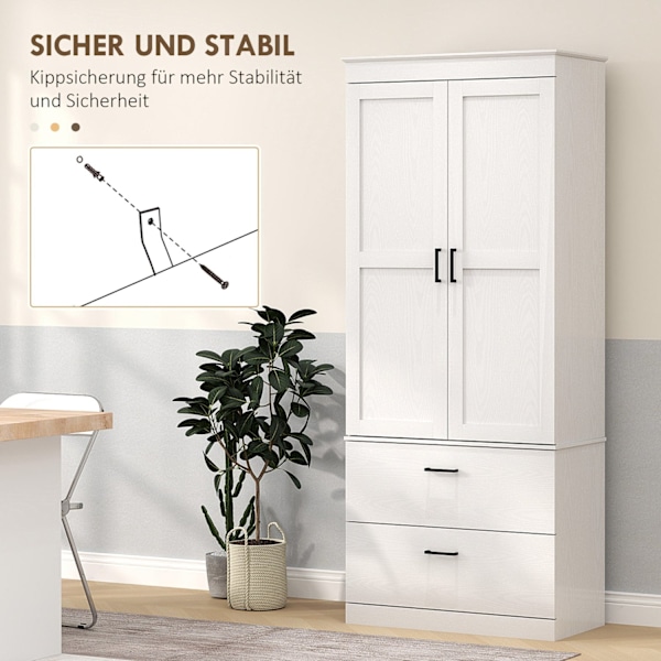 Rootz Fritstående køkkenskab - Pantry Storage - Stue Cabinet - Justerbare hylder - 75W x 39d x 178H cm