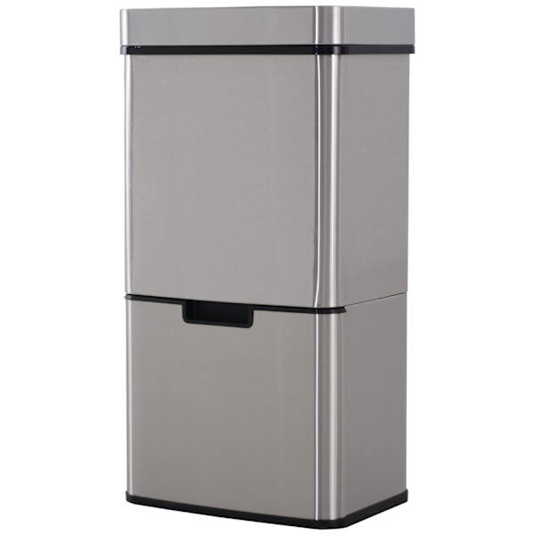 Nancy's Bozeman Prullenbak - Sensor Prullenbak - Afvalscheidingssysteem - 72 L - 3-Vaks - RVS - 42 x 30 x 81 cm - Zilver