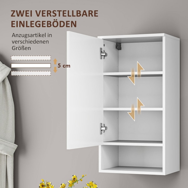 Rootz vægmonteret badeværelse skab - vægskab - justerbare hylder - maksimer opbevaring - 40 cm x 27 cm x 77 cm