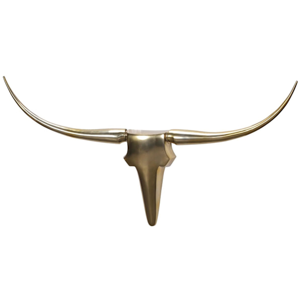 Rootz vægdekoration gevir tyr L 125 cm aluminium gylden