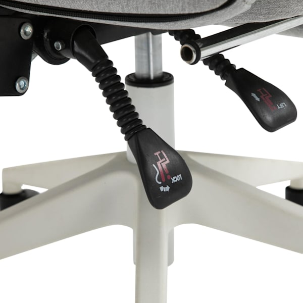 Rootz Kontorsstol - Snurrstol - Executive stol - Ergonomisk - 51 x 50 x 117-127 cm - Justerbar - Fotstöd - Tiltfunktion - Grå