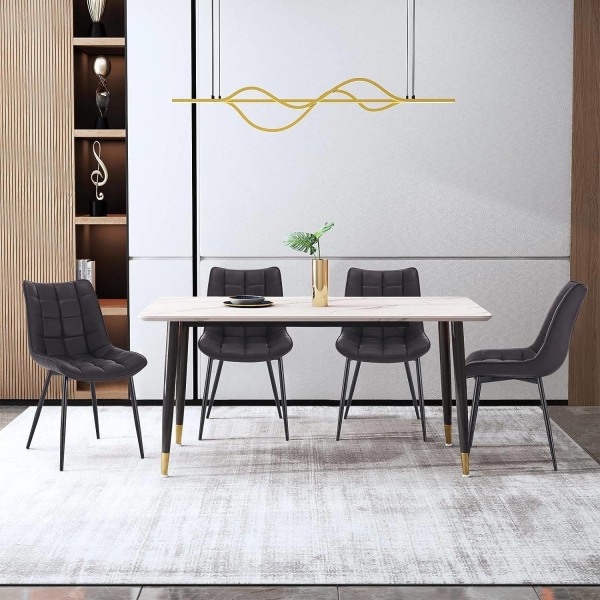 Rootz Set med 4 matstolar - Moderna stolar - Snygga sittplatser - Hållbar konstruktion - Ergonomisk komfort - Mångsidig design - Imiterat läder med me