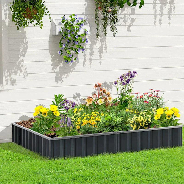 Rootz Højbed - Haveseng - Havesengeplantekasse - Blomsterkasse - Urtepotte - Mørkegrå - 258 x 90 x 30 cm