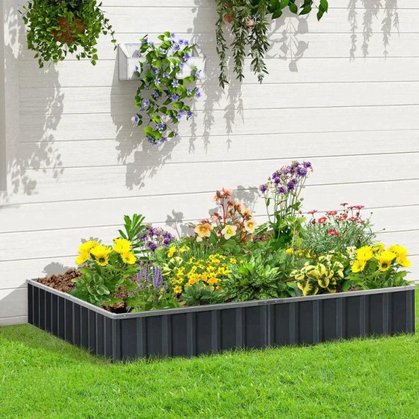 Rootz Upphöjd säng - Trädgårdssäng - Trädgårdsbäddskruka - Blomlåda - Blomkruka - Mörkgrå - 258 x 90 x 30 cm