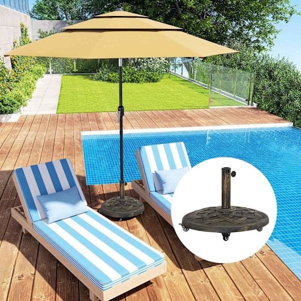 Rootz Parasol Stand - Paraply Stand - Holder med rulle - Stabil base - Ø54,5 x 40,5 timer cm