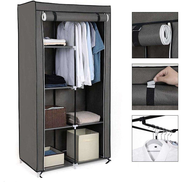 Rootz Garderobe - Sammenfoldelige Garderobeskabe - Garderobe Sammenfoldelig Grå