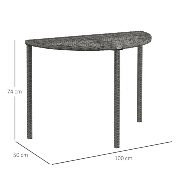 Rootz Trädgårdsbord - Balkongbord - Modern Design - Halvrundt -