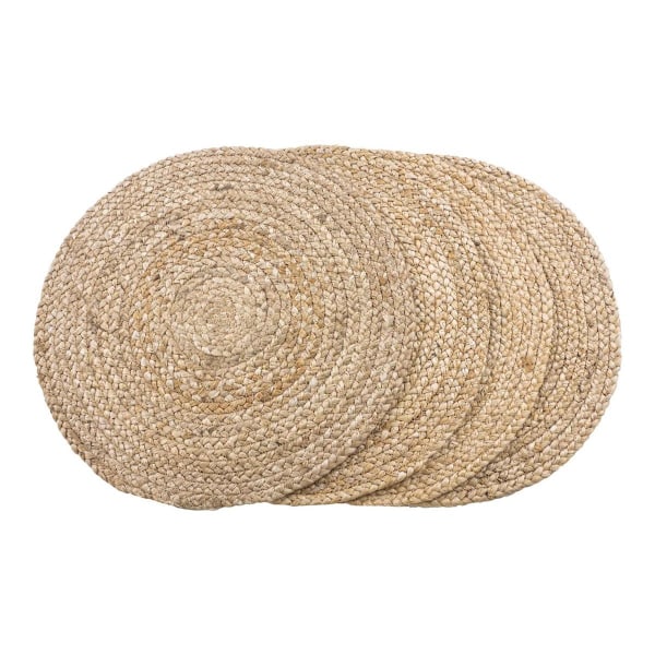 Rootz Bombay Placemats -sarja 4 - Pöytämatot - Jute Placemats - maalaismainen viehätys - Ø38cm x 0,5cm