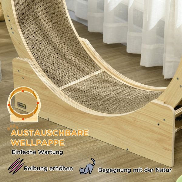 Rootz PawHut Cat Wheel - Cat træningshjul - Cat Running Wheel - Glat rotation - Låsbar bremse - Ridsepude - 91 cm x 33,5 cm x 94 cm - Eg
