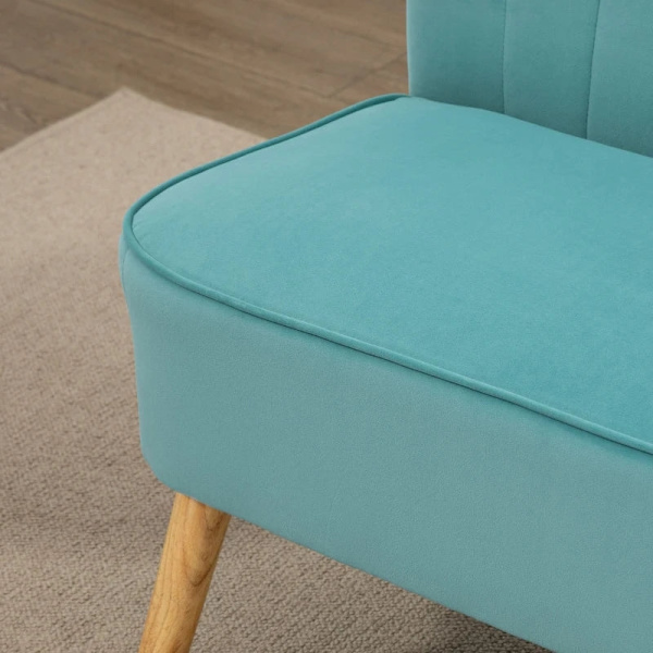 Rootz Soffa - Retro Design - 2-sits soffa - Träben - Trä - Tyg - Sammetslen polyester - Grön - 117cm x 56,5cm x 77cm
