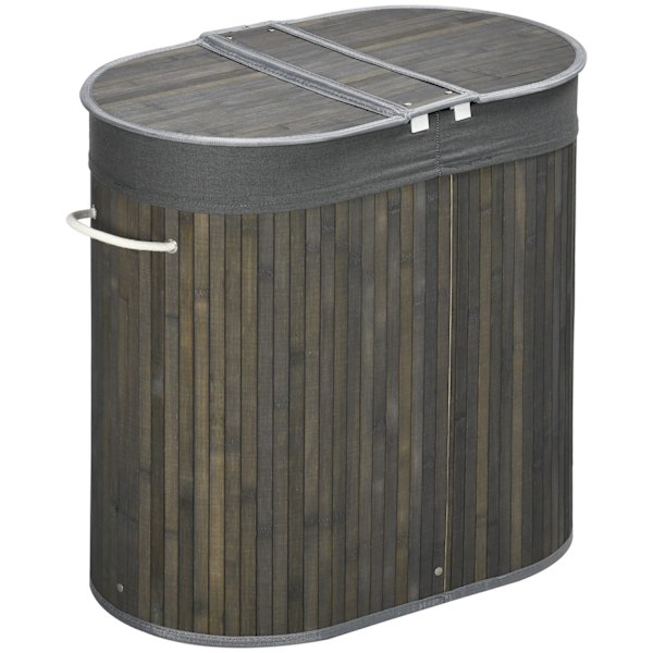 Rootz 100L kangaskori kansi - pyykinpesulapesulapakka - kaksoisosat - irrotettava laukku - 62,5 cm x 37cm x 60,5 cm