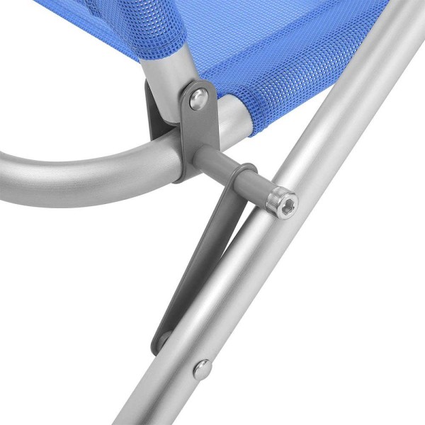 Rootz Beach Chair - Udendørs stol - Sammenklappelig strandstol - Bærbar strandstol - Letvægts strandstol - Metal strandstol - Aluminiumsramme - Syntet