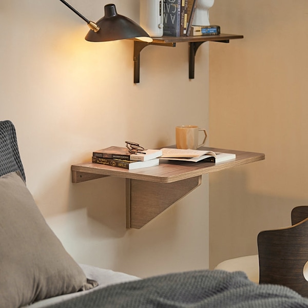 Rootz Vægmonteret Foldebord - Køkkenbord - Skrivebord - Pladsbesparende design - Holdbart PB-materiale - Ideelt til små rum og børneværelser - 60 cm x
