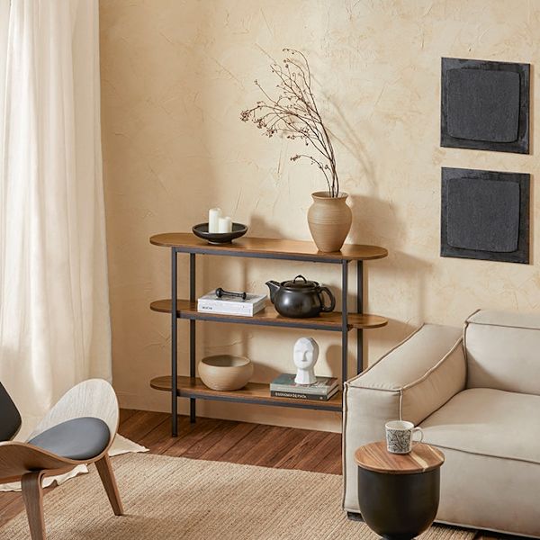 Rootz konsolbord - entrebord - skænk - sidebord - robust og rummeligt - justerbare fødder - væg sikker vippelås - PB(E1) & metal - 110 cm x 86 cm x 25