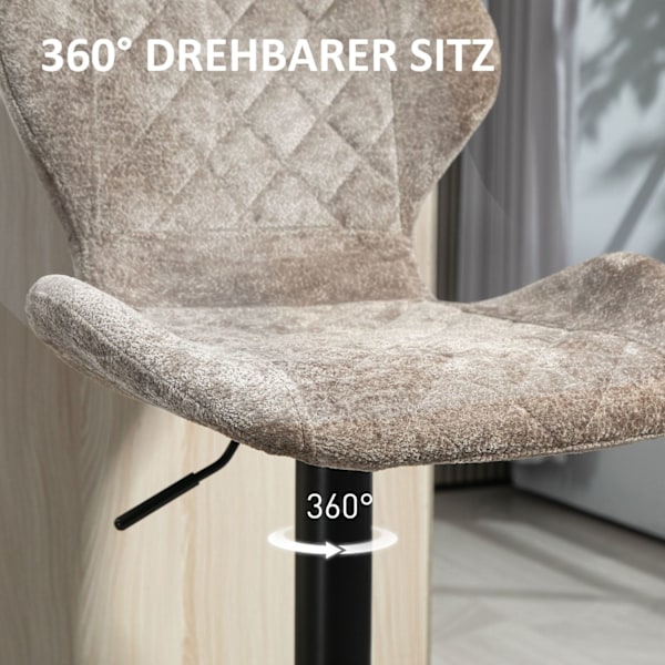 Rootz -uppsättning av 2 barstolar - Kökpallar - Höjdjusterbar motpall - Ultimat komfort - 48 cm x 51,5 cm x 91-112cm