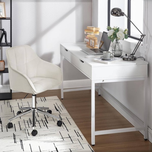 Rootz Velvet Kontorstol - Ergonomisk skrivebordsstol - Drejestol - Højdensitetsskumpolstring - Højdejusterbar - 61 cm x (81-90) cm x 56 cm