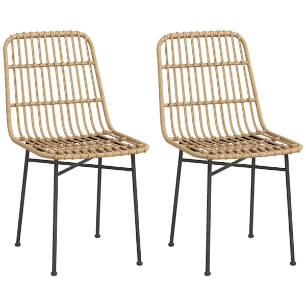 Rootz Matstolsset - Köksstol - Boho Style - Hållbar konstruktion - Golvskydd - Mångsidig design - 45cm x 57cm x 83cm - Naturlig + Svart