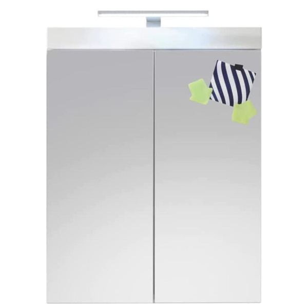 Rootz Kylpyhuonekaappi - Peili valaistuksella - Kiiltävä - 60 x 77 x 17cm White