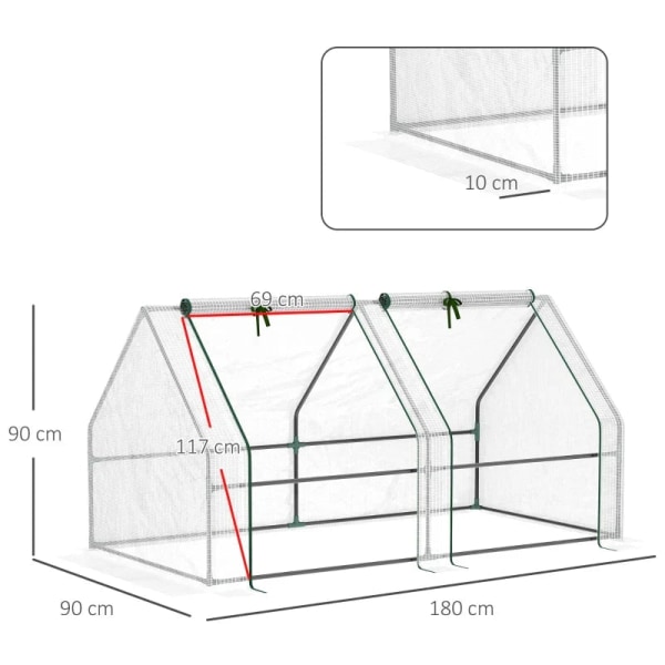 Rootz Greenhouse - Mini Greenhouse - 2 Zip-dörrar - Rivbeständig