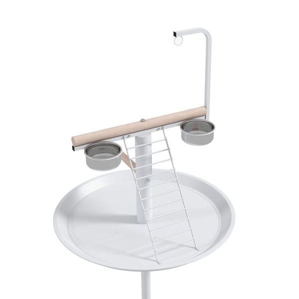 Rootz Bird Table - Bird Abborre Stativ - Papegoja Lekställ - Stål & Trä - 2 skålar i rostfritt stål - Bärbar - 60cm x 138cm