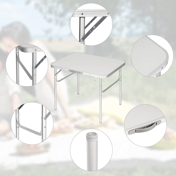 Rootz Ultimate Folding Camping Bordsæt - Justerbart picnicbord - Bærbart spisebord - Letvægtsdesign - Nem at bære - Ingen montering nødvendig - 55 cm