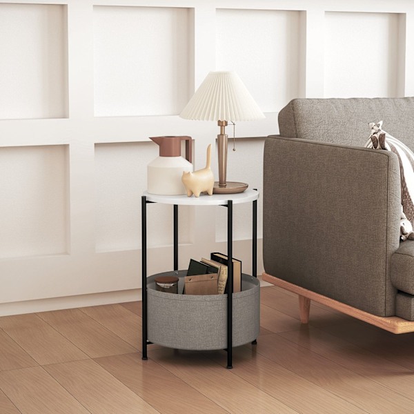 Rootz Round Side Bord - Sofabord - Bedtbord - Elegant design - 44 cm x 44 cm x 56 cm