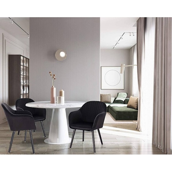 Rootz Set med 6 matstolar - Sammetsklädd - Bekväma sittplatser - Hållbar och robust - Mångsidig stil - Enkel montering - 81 cm x 40 cm x 42 cm