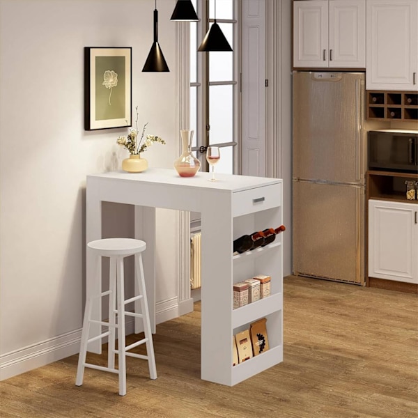 Rootz multifunktionelt barbord - Opbevaringsbord - Spisebord - Rummelig overflade - Integreret opbevaring - Robust konstruktion - 100cm x 100cm x 50cm