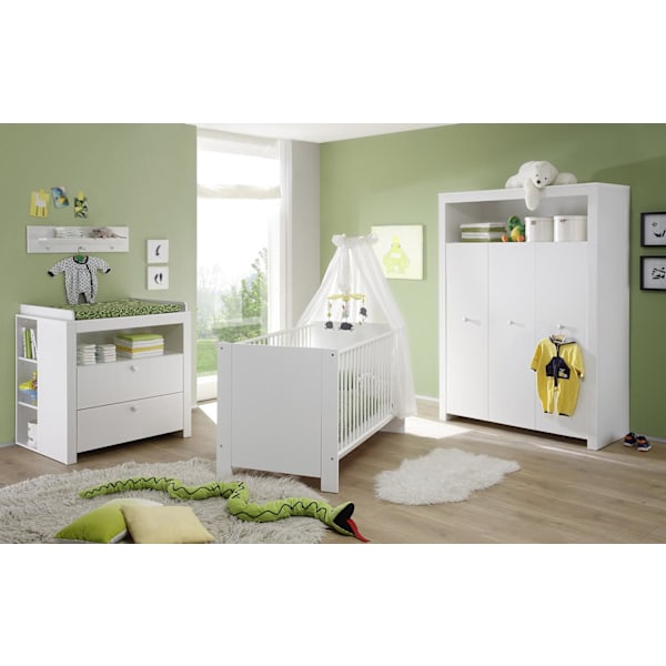 Rootz Baby Wardrobe - Nursery Closet - Spacious Storage - Modern Design - Classic White - 130x186x54cm