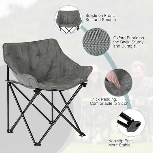 Rootz Ultimate Outdoor Folding Chair - Bärbar stol - Resestol - Bekväm stoppning - Robust design - Lätt att bära - 63 cm x 73,5 cm x 44,5 cm