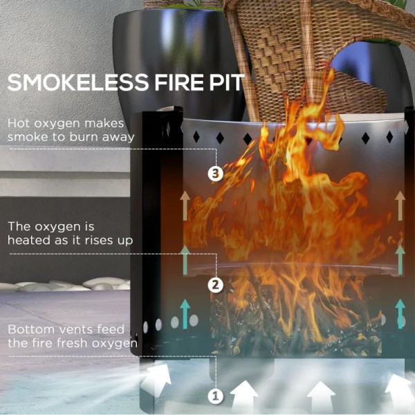 Rootz Fire Pit - Inklusiv poker - Fire Barrel - Robust konstrukt