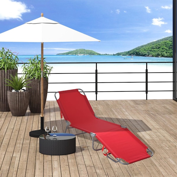 Rootz Sun Lounger - Foldbar Recliner - Justerbar ryggstöd - Komfortdesign - 187 cm x 55 cm x 24 cm