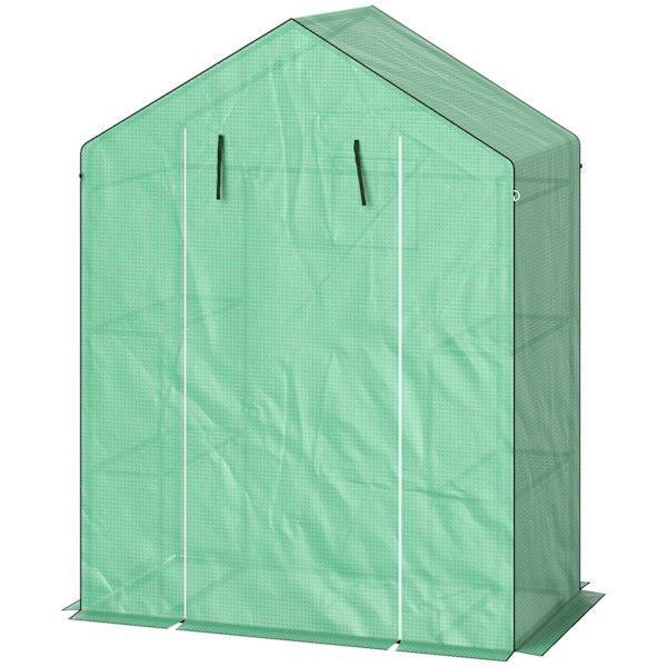 Rootz Walk -in Greenhouse, jossa hyllyt - mini -viherhuone - UV -resistentti - Optimaalinen lämpötilanhallinta - 143L x 74B X 190H CM