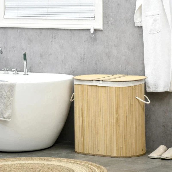 Rootz Vasketøjskurv - Bambus Vasketøjskurv Med Låg - Vasketøjsbæ