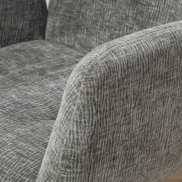 Rootz polstret accentstol - drejelig lænestol - moderne loungestol - 360 ° rotation - 60 cm x 61 cm x 88 cm - Comfy Gray Design