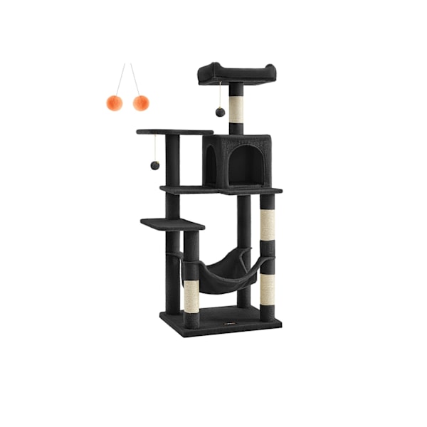 Rootz Cat Scratching Post - Cat Tree - Cat Lekplats - Chipboard Plysch Sisal - 55cm x 45cm x 143cm