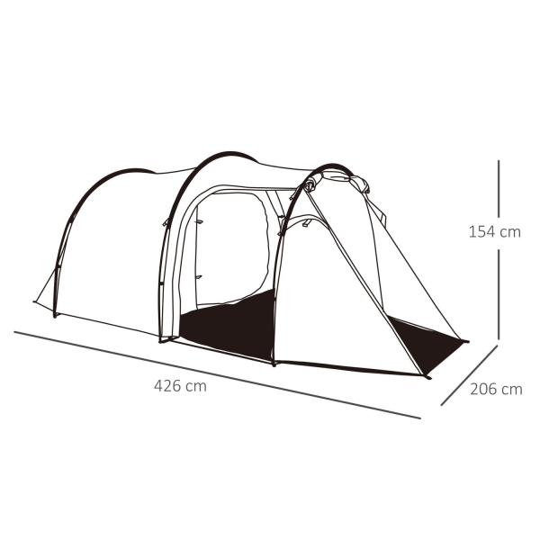 Rootz Campingtält - Grön, Svart - Polyester, Pe, Glasfiber - 167,71 cm x 81,1 cm x 60,62 cm
