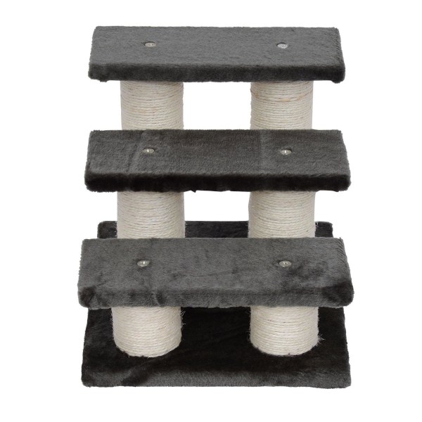 Rootz Hundetrappe 3 trin - Grå - Spånplade, Stof - 17,72 cm x 13,78 cm x 13,39 cm