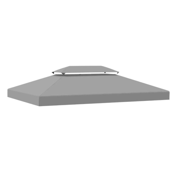 Rootz ersättningstak - Gazebo tak - Ersättningstak - 2-vånings topptak - UV-skydd - Soltältskydd - Ljusgrå - 3 x 4 m