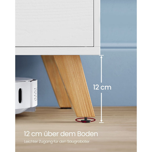 Rootz White Chipboard TV Kaappi - Viihdekeskus - Mediakonsoli - Tilava säilytystila - Tukeva rakenne - Moderni muotoilu - 40cm x 140cm x 50cm