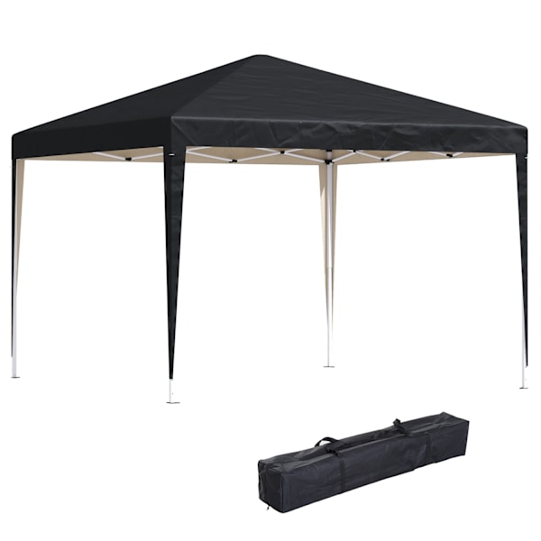 Rootz Pavilion Pop -Up Folding Pavilion - Garden Tent - Party Tent - UV Protection - 2,95 m x 2,95 m x 2,55 m stål+Oxford tyg svart