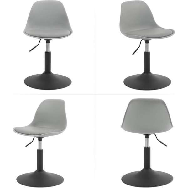 Rootz Barstol - Drejelig skammel - Justerbar højde - Blødt PU-materiale - Stabil stålramme - 41cm x 61-73cm x 39cm